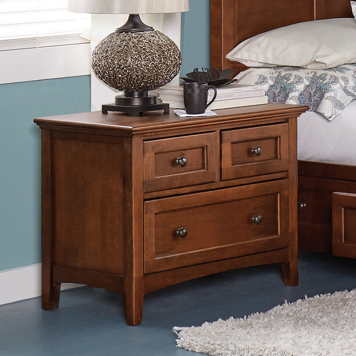 McKenzie 3-Drawer Wide Nightstand