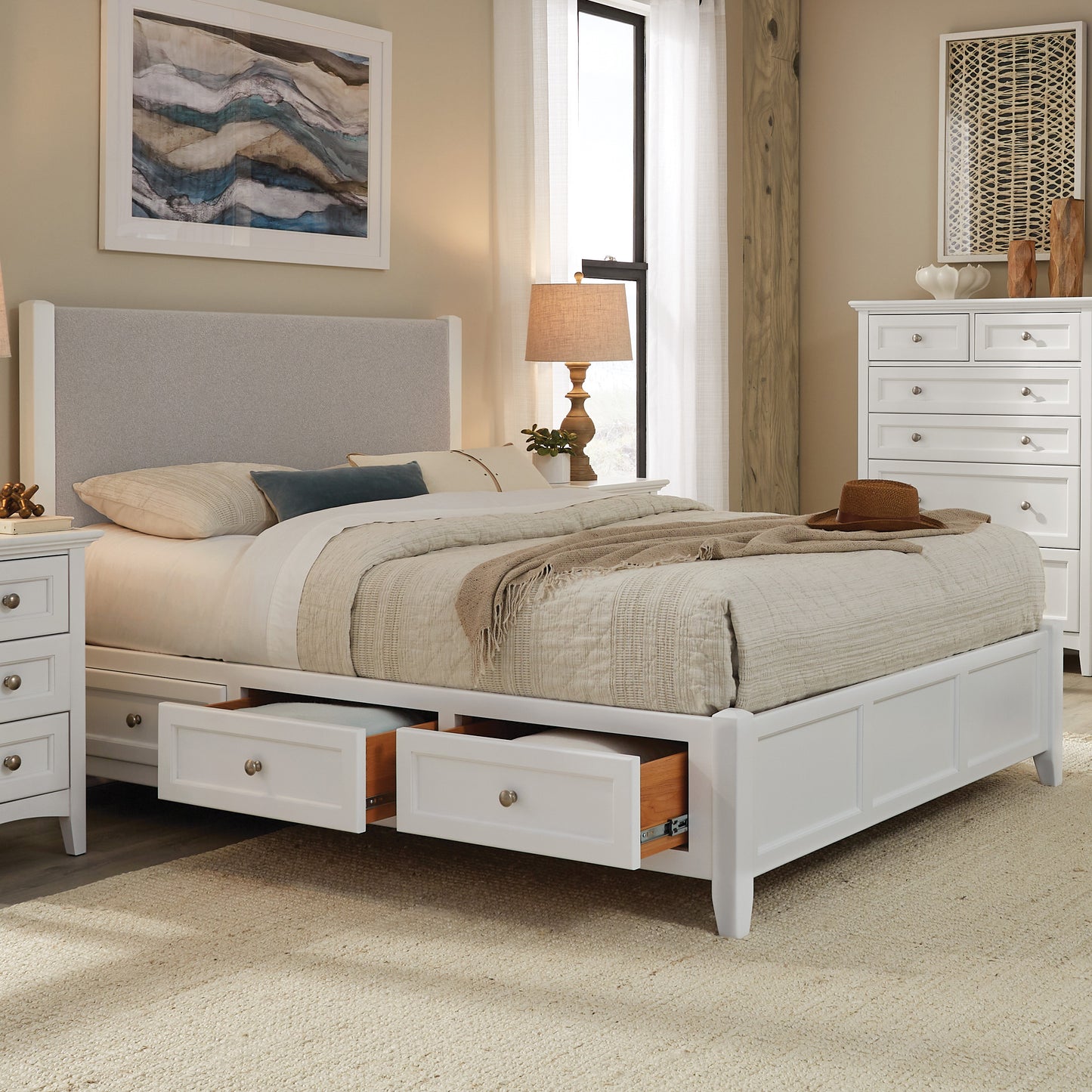 McKenzie Upholstered Panel Storage Bed