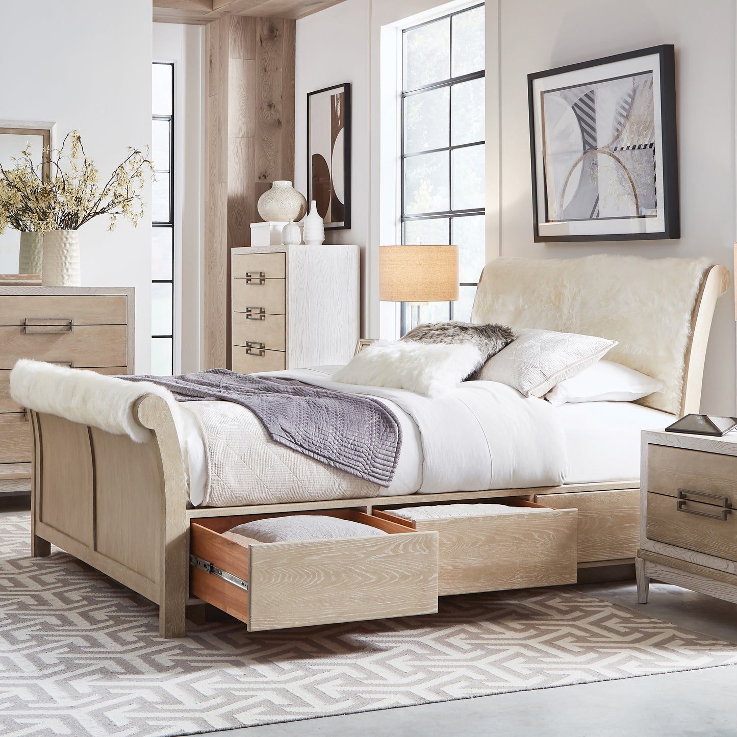 Catalina Sheepskin Storage Bed